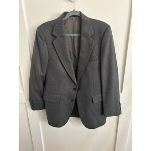 Vtg 70s men's Strathmore Wool Gray Pinstripe Tweed Blazer 40R 1/2 Lined USA